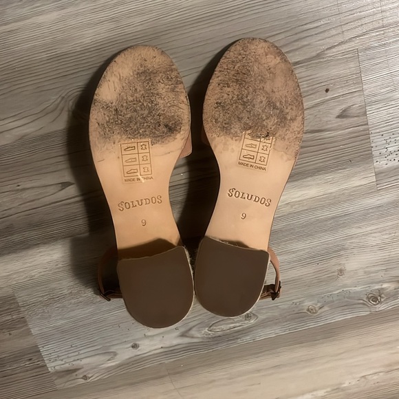 EUC Soludos Capri Raffia Suede Mid Block Heels - Picture 7 of 10